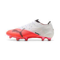 PUMA Ultra Nitro 7 Ultimate Gazon Naturel Chaussures de Foot (FG) Blanc Rouge Vif Noir