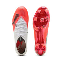 PUMA Ultra Nitro 7 Ultimate Gazon Naturel Chaussures de Foot (FG) Blanc Rouge Vif Noir