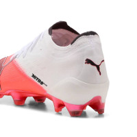 PUMA Ultra Nitro 7 Ultimate Gazon Naturel Chaussures de Foot (FG) Blanc Rouge Vif Noir