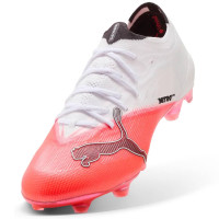 PUMA Ultra Nitro 7 Ultimate Gazon Naturel Chaussures de Foot (FG) Blanc Rouge Vif Noir