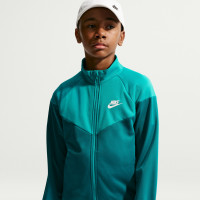 Survêtement Nike Sportswear à fermeture éclair pour Enfants, bleu sarcelle, vert clair, blanc