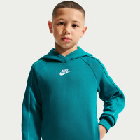 Nike Club Fleece Sportswear Trainingspak Hooded Kids Turquoise Wit