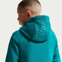 Nike Club Fleece Sportswear Trainingspak Hooded Kids Turquoise Wit