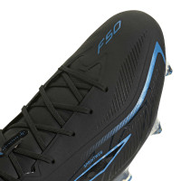 adidas F50 Hyperfast Elite Crampons Vissés Chaussures de Foot (SG) Noir Noir Bleu