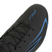 adidas F50 Club Gazon Naturel Gazon Artificiel Chaussures de Foot (MG) Noir Noir Bleu