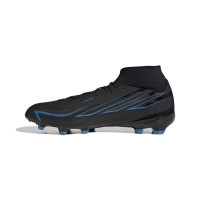 adidas F50 Hyperfast League Mid Gazon Naturel Chaussures de Foot (FG) Noir Noir Bleu