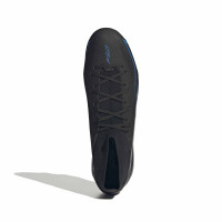 adidas F50 Hyperfast League Mid Gazon Naturel Chaussures de Foot (FG) Noir Noir Bleu