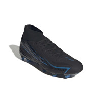 adidas F50 Hyperfast League Mid Gazon Naturel Chaussures de Foot (FG) Noir Noir Bleu