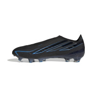 adidas F50 Hyperfast Elite Sans Lacets Gazon Naturel Chaussures de Foot (FG) Noir Noir Bleu