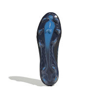 adidas F50 Hyperfast Elite Sans Lacets Gazon Naturel Chaussures de Foot (FG) Noir Noir Bleu
