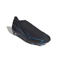 adidas F50 Hyperfast Elite Sans Lacets Gazon Naturel Chaussures de Foot (FG) Noir Noir Bleu