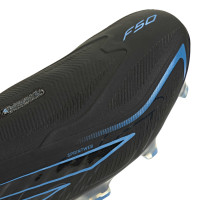 adidas F50 Hyperfast Elite Sans Lacets Gazon Naturel Chaussures de Foot (FG) Noir Noir Bleu