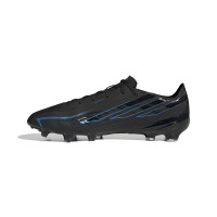 adidas F50 Hyperfast Pro Gazon Naturel Chaussures de Foot (FG) Noir Noir Bleu