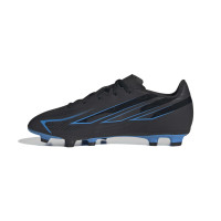 adidas F50 Hyperfast Club Gras / Kunstgras Voetbalschoenen (MG) Kids Zwart Zwart Blauw