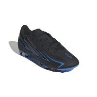 adidas F50 Hyperfast Club Gras / Kunstgras Voetbalschoenen (MG) Kids Zwart Zwart Blauw