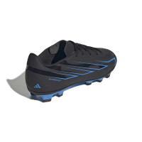 adidas F50 Hyperfast Club Gras / Kunstgras Voetbalschoenen (MG) Kids Zwart Zwart Blauw