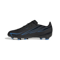 adidas F50 Hyperfast League Gazon Naturel Chaussures de Foot (FG) Enfants Noir Noir Bleu