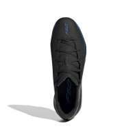adidas F50 Hyperfast League Gazon Naturel Chaussures de Foot (FG) Enfants Noir Noir Bleu