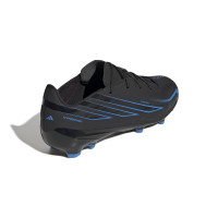 adidas F50 Hyperfast League Gazon Naturel Chaussures de Foot (FG) Enfants Noir Noir Bleu