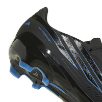 adidas F50 Hyperfast League Gazon Naturel Chaussures de Foot (FG) Enfants Noir Noir Bleu