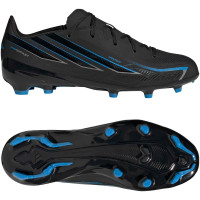 adidas F50 Hyperfast League Gazon Naturel Chaussures de Foot (FG) Enfants Noir Noir Bleu