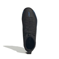 adidas F50 Hyperfast League Mid Gazon Naturel Chaussures de Foot (FG) Enfants Noir Noir Bleu