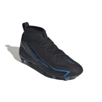 adidas F50 Hyperfast League Mid Gazon Naturel Chaussures de Foot (FG) Enfants Noir Noir Bleu