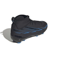 adidas F50 Hyperfast League Mid Gazon Naturel Chaussures de Foot (FG) Enfants Noir Noir Bleu