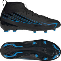 adidas F50 Hyperfast League Mid Gazon Naturel Chaussures de Foot (FG) Enfants Noir Noir Bleu