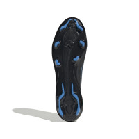 adidas F50 Hyperfast League Sans Lacets Gazon Naturel Chaussures de Foot (FG) Noir Noir Bleu