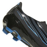 adidas F50 Hyperfast League Sans Lacets Gazon Naturel Chaussures de Foot (FG) Noir Noir Bleu