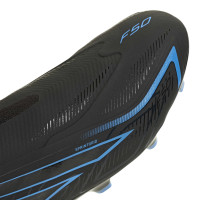 adidas F50 Hyperfast League Sans Lacets Gazon Naturel Chaussures de Foot (FG) Noir Noir Bleu
