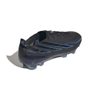 adidas F50 Hyperfast Elite Gazon Naturel Chaussures de Foot (FG) Noir Noir Bleu
