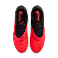 Nike Phantom 6 Low Pro Gras Voetbalschoenen (FG) Zwart Felrood Goud
