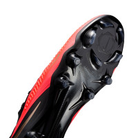 Nike Phantom 6 Low Pro Gras Voetbalschoenen (FG) Zwart Felrood Goud