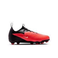 Nike Phantom 6 Low Academy Gazon Naturel Artificiel Chaussures de Foot (MG) Enfants Noir Rouge Vif Doré