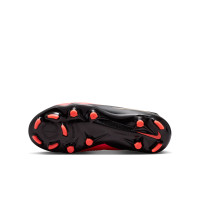 Nike Phantom 6 Low Academy Gazon Naturel Artificiel Chaussures de Foot (MG) Enfants Noir Rouge Vif Doré