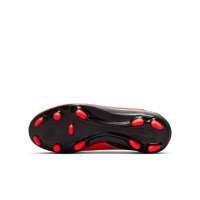 Nike Phantom 6 High Club Gazon Naturel Artificiel Chaussures de Foot (MG) Enfants Noir Rouge Vif Doré
