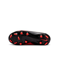 Nike Phantom 6 High Academy Gazon Naturel Artificiel Chaussures de Foot (MG) Enfants Noir Rouge Vif Doré