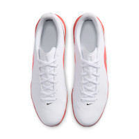 Nike Tiempo Maestro Club Chaussures de Foot en Salle (IN) Blanc Rouge Vif Doré