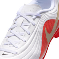 Nike Tiempo Maestro Club Gras / Kunstgras Voetbalschoenen (MG) Kids Wit Felrood Goud