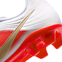 Nike Tiempo Maestro Club Gras / Kunstgras Voetbalschoenen (MG) Kids Wit Felrood Goud