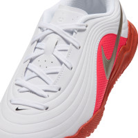 Nike Tiempo Maestro Club Zaalvoetbalschoenen (IN) Kids Wit Felrood Goud