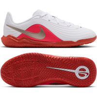 Nike Tiempo Maestro Club Zaalvoetbalschoenen (IN) Kids Wit Felrood Goud