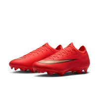 Nike Mercurial Vapor 17 Pro Gazon Naturel Chaussures de Foot (FG) Rouge Vif Noir Doré