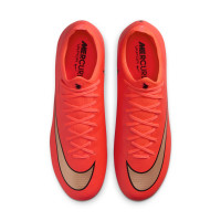 Nike Mercurial Vapor 17 Pro Gazon Naturel Chaussures de Foot (FG) Rouge Vif Noir Doré