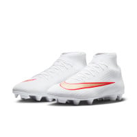 Nike Mercurial Superfly 11 Club Gazon Naturel Artificiel Chaussures de Foot (MG) Blanc Rouge Vif Doré