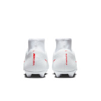 Nike Mercurial Superfly 11 Club Gazon Naturel Artificiel Chaussures de Foot (MG) Blanc Rouge Vif Doré