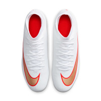 Nike Mercurial Superfly 11 Club Gazon Naturel Artificiel Chaussures de Foot (MG) Blanc Rouge Vif Doré
