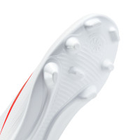 Nike Mercurial Superfly 11 Club Gazon Naturel Artificiel Chaussures de Foot (MG) Blanc Rouge Vif Doré